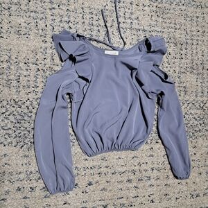 Lavender Field Ruffled Off-Shoulder Blouse in Purple